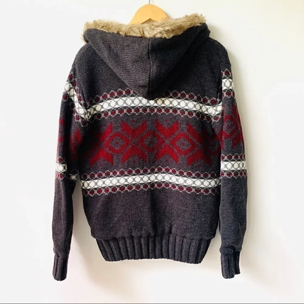 Buffalo David Bitton Aztec Sweater Hooded Jacket
